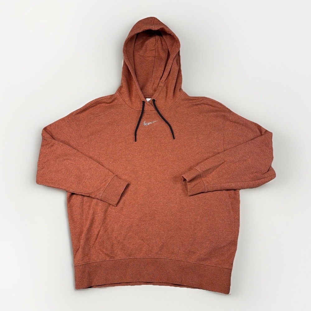 Nike Center Swoosh Burnt Orange Oversize Hooded Sweatshirt Hoodie Mens Small